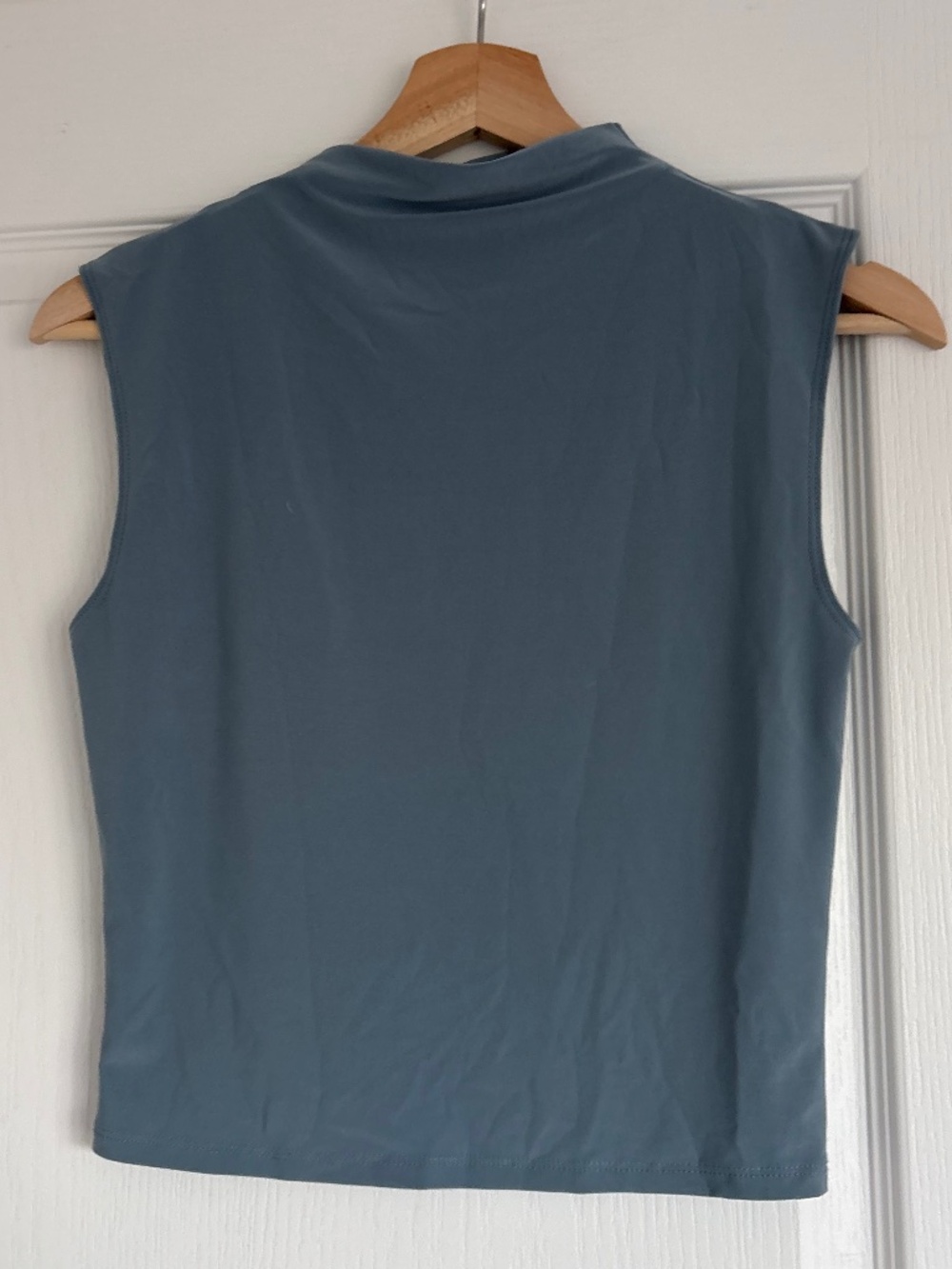 Aritzia Wilfred Blue Mock Neck Top